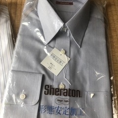 百貨店購入  形状安定加工の👔　M38-78 ブルーに細ストライプ