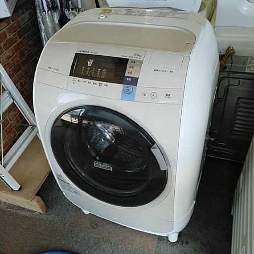 ★北41★　日立　電気洗濯乾燥機　9キロ　ドラム式洗濯機　KAZE IRON BIG DRUM BD-V3600 札幌リサイクルショップ　ホームプラスリサイクル　東区