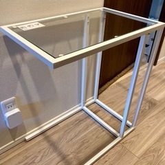 譲渡決定＊ IKEA ガラス サイドテーブル ヴィットショー ホワイト