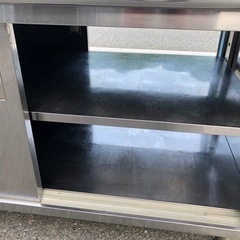 ⭐︎中古品　収納作業台(両側引き戸式)  1500×900×830mm  厨房用品⭐︎