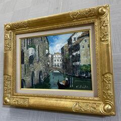 【全国発送可能！】斎藤要作 『ベネチアの運河』48×39cm 油彩画