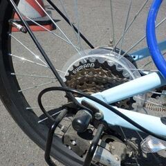 折りたたみ 自転車 水色 20インチ 6段変速 E-STYLE キレイめ