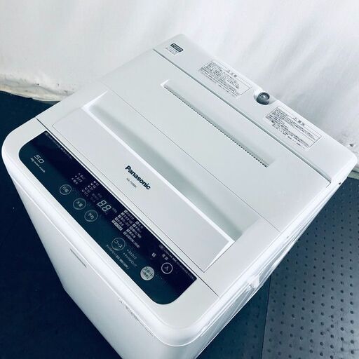 ID:sg213658 パナソニック Panasonic 洗濯機 一人暮らし 中古 2015年製 全自動洗濯機 5.0kg ブラック 送風 乾燥機能付き NA-F50B8C  【リユース品：状態B】【送料無料】【設置費用無料】