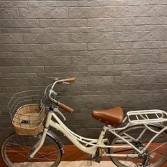 asahi 子供自転車　白　カゴ付き　女の子自転車