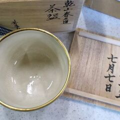 田中芳華 作 乾山春乃道 茶碗 共箱付き 乾山写 春の道 茶