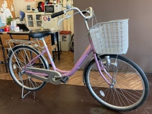 ブリヂストン アルミフレーム】LEDライト 24インチ自転車 ピンク