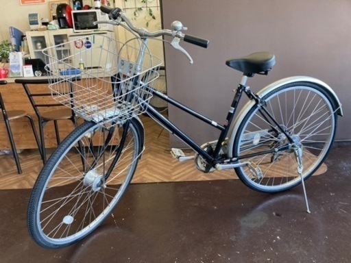 自転車 【タイヤ新品！】オートライト 6段変速 27インチ自転車 ブラック