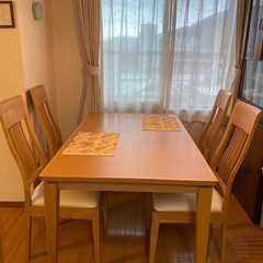 【美品】大塚家具　ダイニングテーブル＆チェア４脚