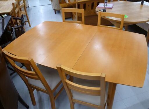 ダイニングセット 4人掛け 幅120-150×奥行90×高さ72cm 5点セット 