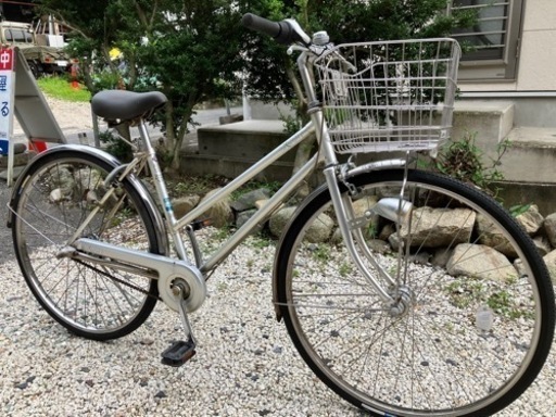 【お取り置き中】354、ブリヂストンシティーサイクル27インチ(シルバー)