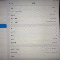 iPad mini4 +ケーブル　正常動作品
