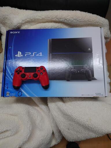 PS4本体と赤の純正コントローラー（黒なし）