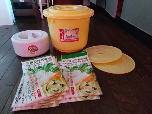 漬物容器　つけもの石5.5キロ　トンボつけもの袋