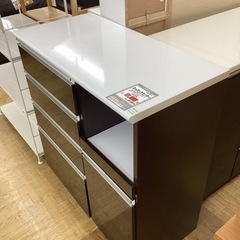 KG-51【新入荷　リサイクル品】キッチンカウンター　白×ブラウン キッチンカウンター(アルミナ2 120CT DBR) | ニトリネット【公式