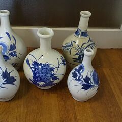 陶器製の花瓶♪5個セット♪フラワーベース♪お店や自宅や色々な場所に♪