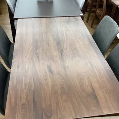 KG-55【新入荷　アウトレット】ウォールナット　ダイニング5点セット　ブラウン
