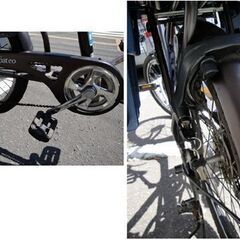 ☆ 子供乗せ自転車 22インチ 6段変速 カギ付き Pato ブラウン 後ろ乗せ