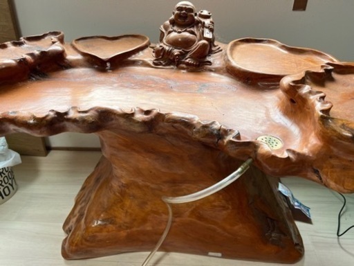 一枚木雕刻お茶テーブル