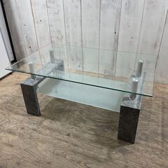 7/15 終 ガラステーブル 2段 Tempered Glass...