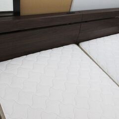 R484 シングルベッド2台セット、フランスベッドマット、全幅198cm 美品