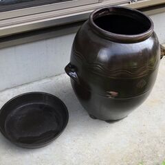 【中古】大きい甕器  壺-  韓国に買いました　飾り