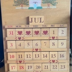 木製万年カレンダー　カントリー調