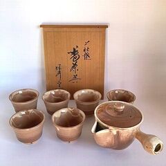 萩焼番茶器　椿秀窯「茶器揃　三島」　茶道具　茶器　煎茶器