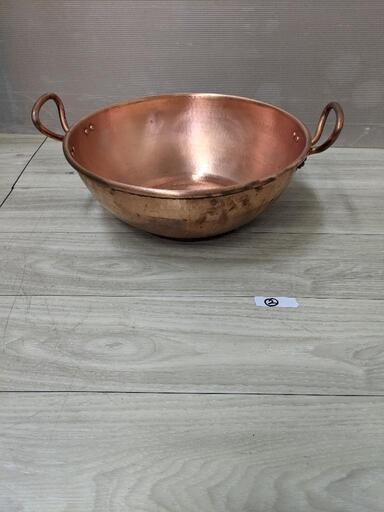 銅鍋 鍋 取っ手付 ボール型 銅製 銅ボウル　業務用　調理器具②