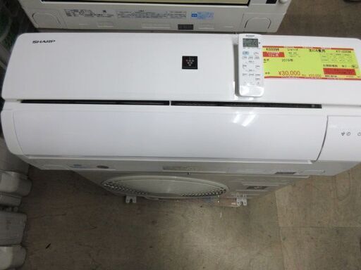 K03398　シャープ　 中古エアコン　主に6畳用　冷房能力 2.2KW ／ 暖房能力 2.5KW