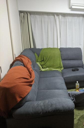 値下げ!】ニトリ 布張りカウチソファ - 東京都の家具