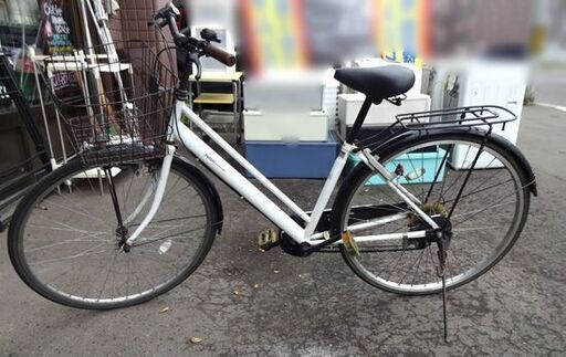 27インチ 自転車 6段切換 シティサイクル POZZAT カギ 荷台 カゴ ライト スタンド付き 札幌市 白石区 東札幌
