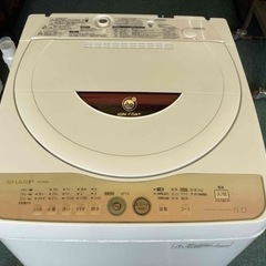 【リサイクルサービス八光　田上店　安心の1か月保証　配達・設置OK】シャープ SHARP ES-GE60L-P [簡易乾燥機能付き洗濯機（6.0kg） ピンク系]