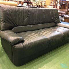 【愛品館八千代店】カリモク　本革3人掛ソファ　ZT7003GB