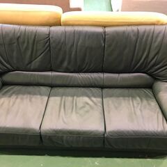 【愛品館八千代店】カリモク　本革3人掛ソファ　ZT7003GB