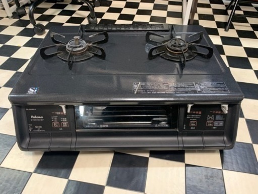 【リサイクルサービス八光　田上店　安心の1か月保証　配達・設置OK】 Paloma PA-340WA-R [ガステーブル（プロパンガス用右強火タイプ） ブラックプラチナ]