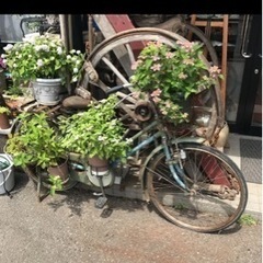 アンティーク自転車、レトロ自転車、レトロ運搬車、荷車自転車、ブリヂストン自転車