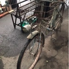 アンティーク自転車、レトロ自転車、レトロ運搬車、荷車自転車、ブリヂストン自転車