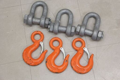 大洋 シャックル フック3セット TAIYO重量フック　バネ付　使用荷重2T ① (HD1285twrG)
