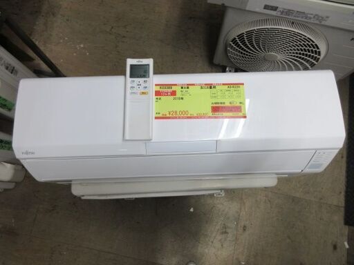 K03389　富士通　 中古エアコン　主に6畳用　冷房能力2.2KW ／ 暖房能力　2.5KW