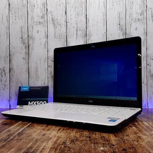 【動作確認済】美品 NEC ノートPC PC-LS700RSW 新品 SSD 500GB Corei7 4702MQ 2.20GHz‐3.20GHz 15.6インチ メモリ 16GB パソコン