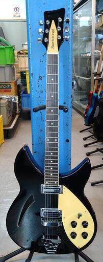 エレキギター　セミアコエレキギター　メーカー不明　韓国製　ヘッドロゴ　rock'n'roll　リッケンバッカーコピーモデル　弦交換済　ギグバック付