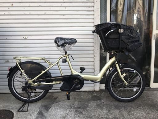 地域限定送料無料　バッテリー新品　ヤマハ　キッスミニ　三人乗り　子供乗せ　薄緑　ギュットミニ　アンジェリーノ　神戸市　電動自転車