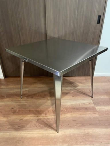 80cm 正方形　ダイニングテーブル　ステンレス