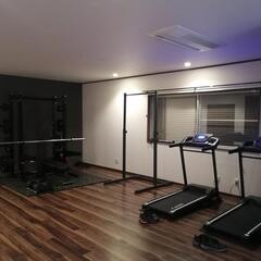 ホームジム一式 パワーラック バーベル ダンベル ランニングマシン×2台など