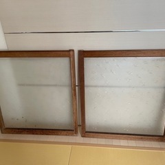 引き違い窓　窓　磨り硝子　曇り硝子　2枚セット④ レトロ　昭和
