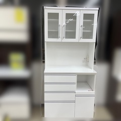 J1370 美品 ニトリ 食器棚 3枚扉食器棚 キッチン収納 レンジボード 