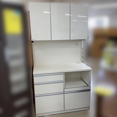 J1371 食器棚 3枚扉食器棚 キッチン収納 レンジボード クリーニング済み