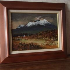 ★油絵　絵画　「樽前山」　高橋哲夫　F4号　1995年