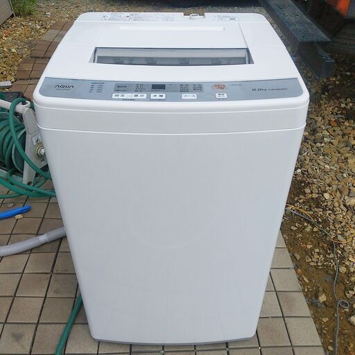 J0736 AQUA AQW-S60J 全自動電気洗濯機 6kg 2020年製 アクア