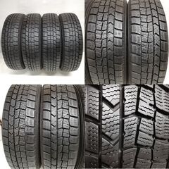 ＜スタッドレスタイヤ & ホイール 4本＞ 155/65R14 ダ ンロップ 2016年製 85%  14x4.5J ミツビシ製 4H -100 軽自動車   ～横浜市旭区 ズーラシア近く～